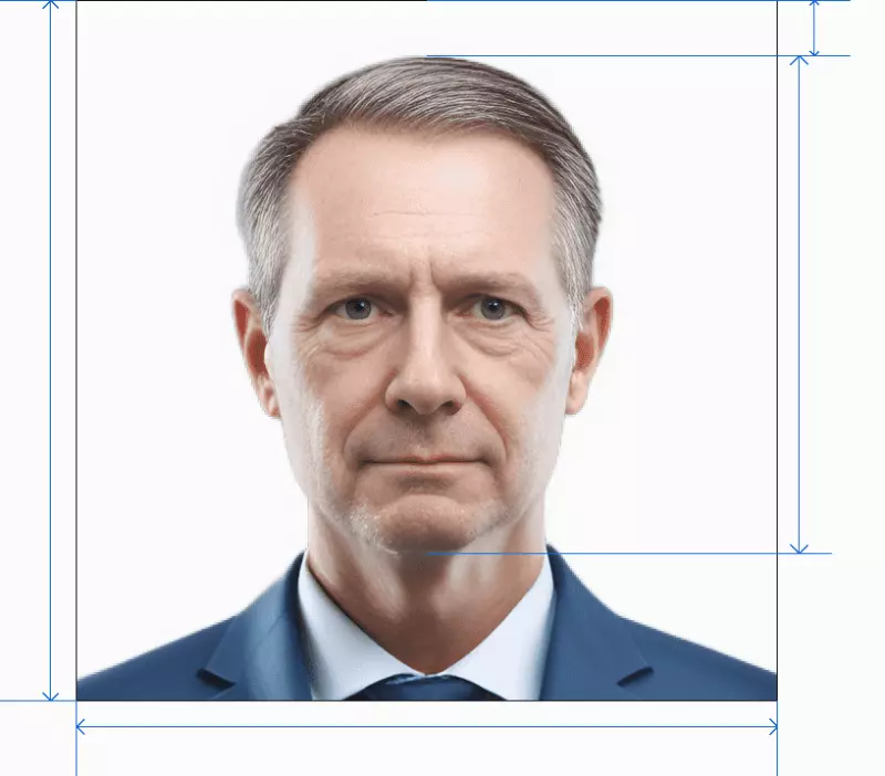 AR passport photo after processing by AI photogov