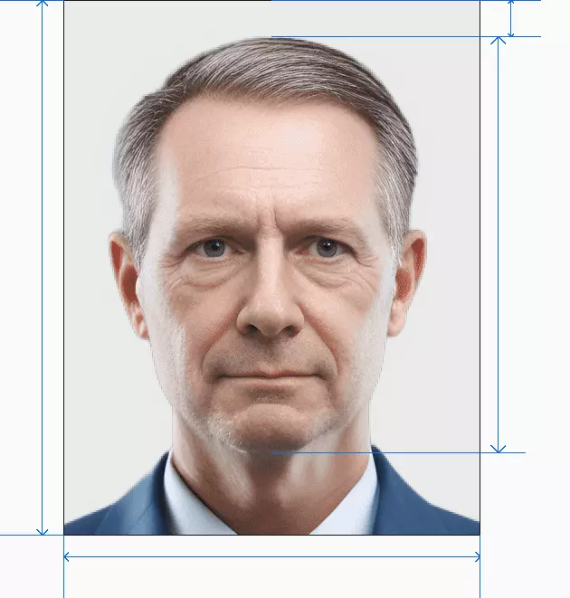 IN passport photo after processing by AI photogov