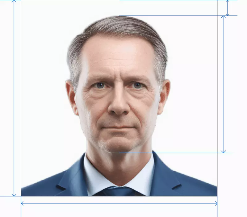 IN passport photo after processing by AI photogov