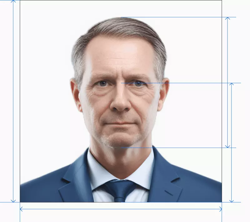 PE passport photo after processing by AI photogov