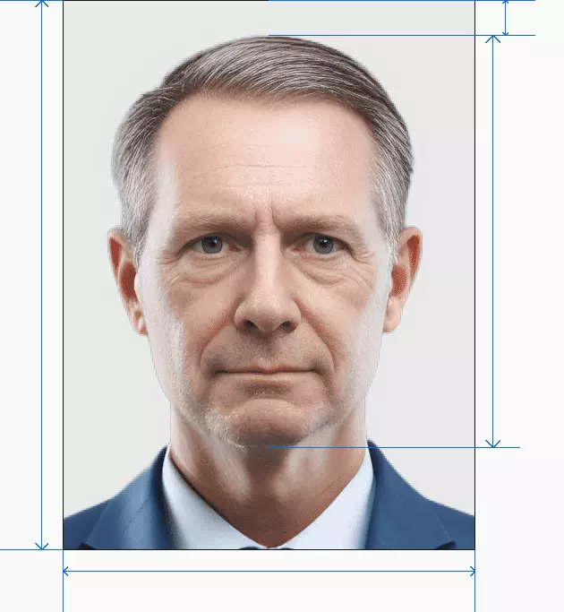 RU passport photo after processing by AI photogov