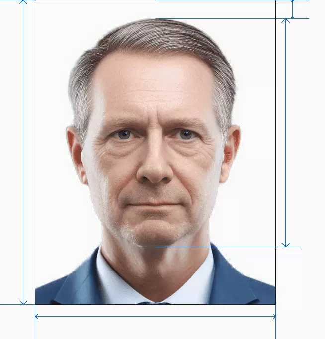 US passport photo after processing by AI photogov